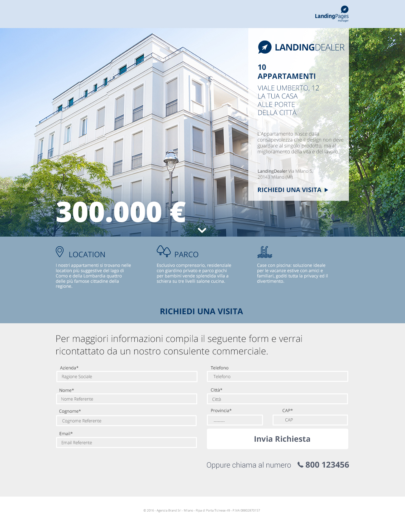 esempi landing page
